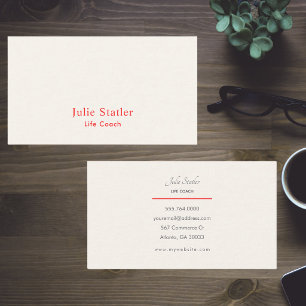 Professional Red & Ivory Modern Typography Business Card