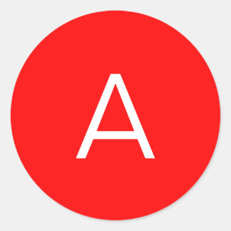 Professional red monogram initial letter classic round sticker