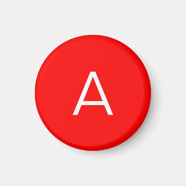 Professional red monogram initial letter magnet (Front)