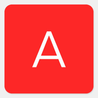 Professional red monogram initial letter square sticker