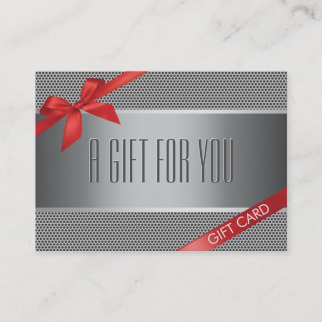 Professional Red Ribbon Metallic Gift Certificates (Front)