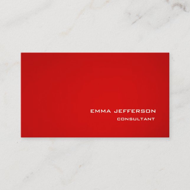 Professional Red Trendy Style Impressive Business Card (Front)
