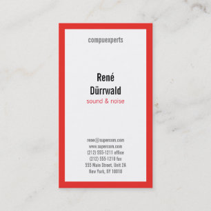 Professional red white black business card