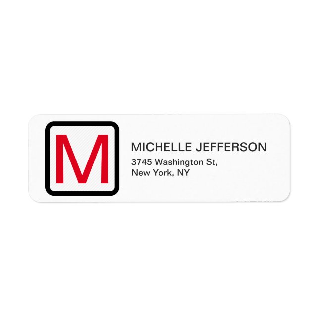 Professional Red White Monogram Modern Plain (Front)