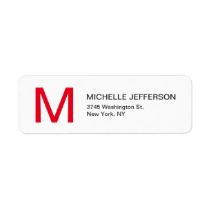 Professional Red White Monogrammed Modern Plain