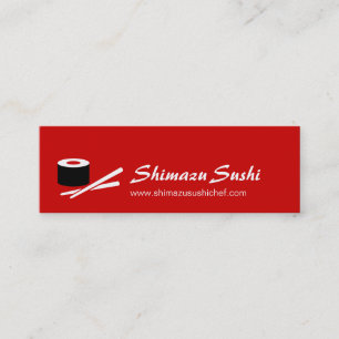 Professional red white sushi chef business card