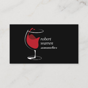 Professional  red wine glass Sommelier winemaker Business Card