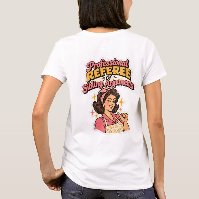 Professional Referee Sibling Arguments Retro Comic T-Shirt (Back)