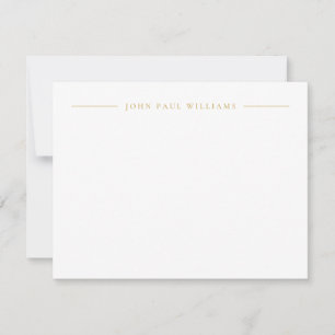 Professional Refined Modern Centre Name Faux Gold Card