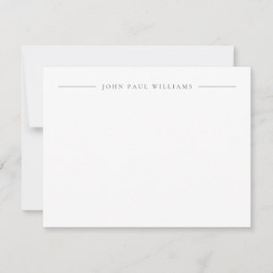 Professional Refined Modern Centre Name Silver Card