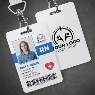 Professional Registered Nurse RN Photo & Barcode ID Badge