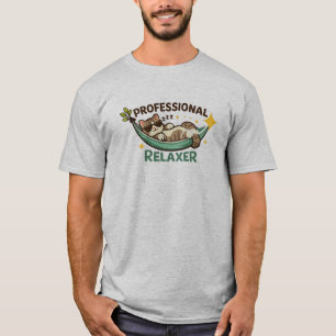 Professional Relaxer Funny Cat in Hammock Sunglass T-Shirt