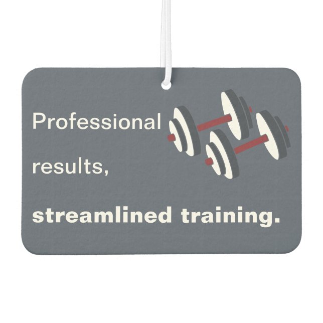 Professional Results, Streamlined Training - Grey Car Air Freshener (Front)