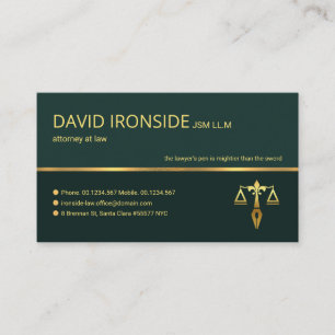 Professional Retro Gold Line LawyerThe Business Card