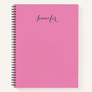 Professional retro vintage pink add your name notebook