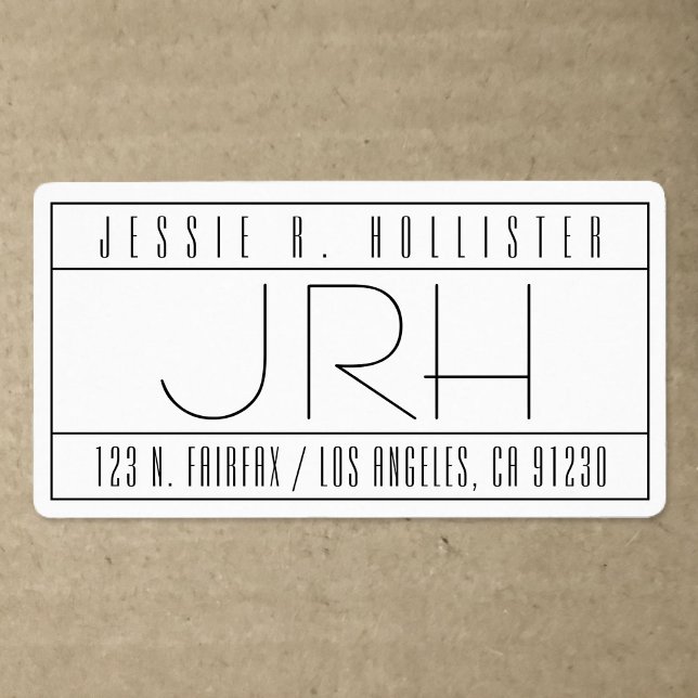Professional Return Address Label | White & Black (Creator Uploaded)