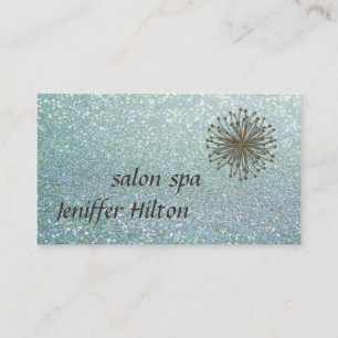 Professional romantic glamourous glittery dandelio business card