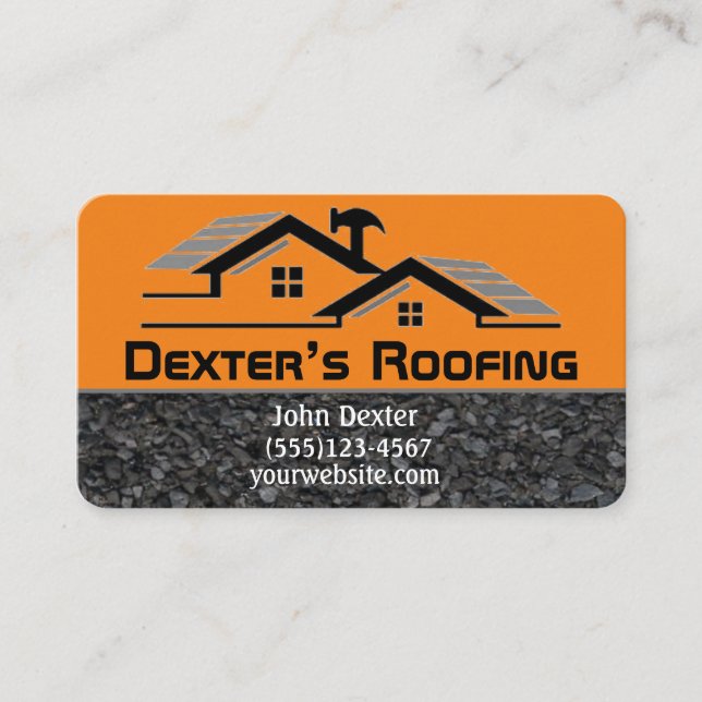 Professional Roofing Company Construction Business Card (Front)