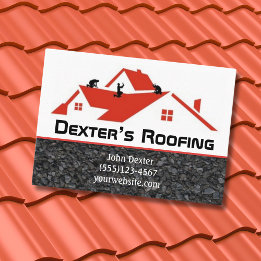 Professional Roofing Company Construction Business Card