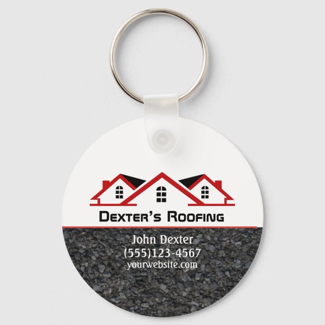 Professional Roofing Company Construction Business Key Ring (Front)