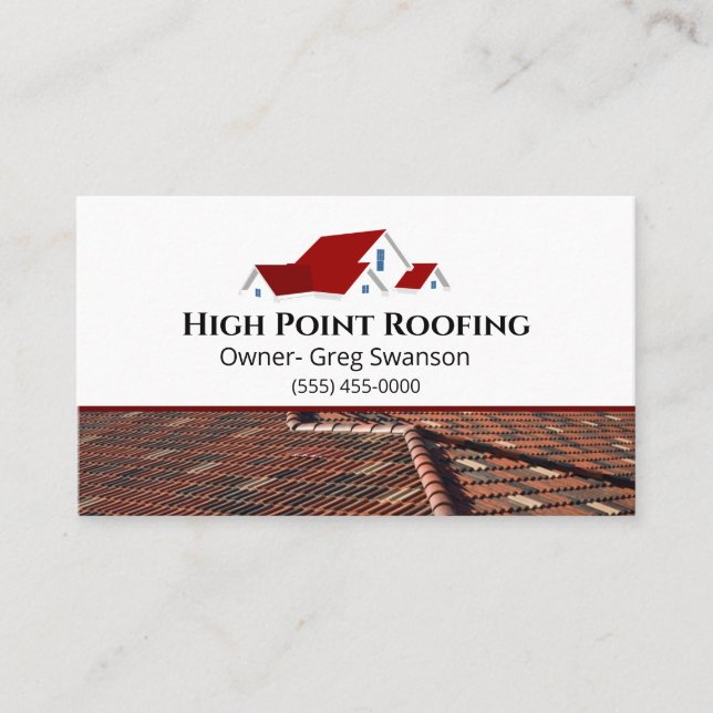 Professional Roofing Construction Company Business Card (Front)