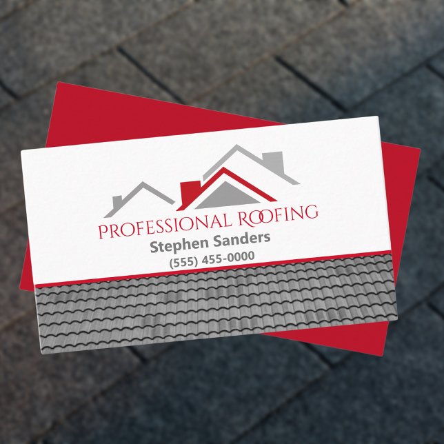 Professional Roofing Construction Company Business Card (Creator Uploaded)