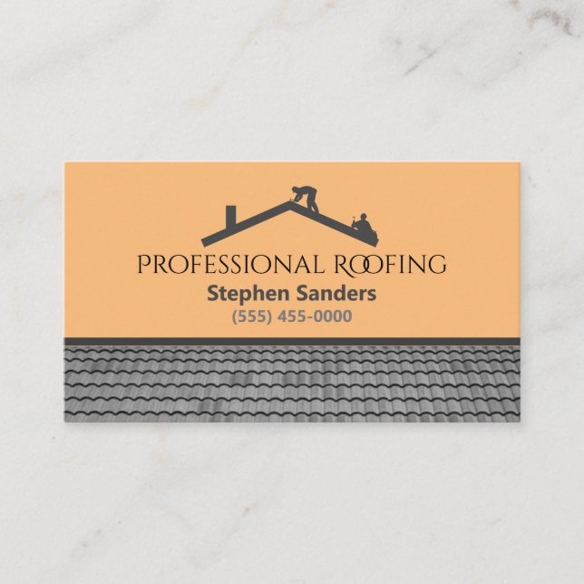 Professional Roofing Construction Company Business Card (Front)