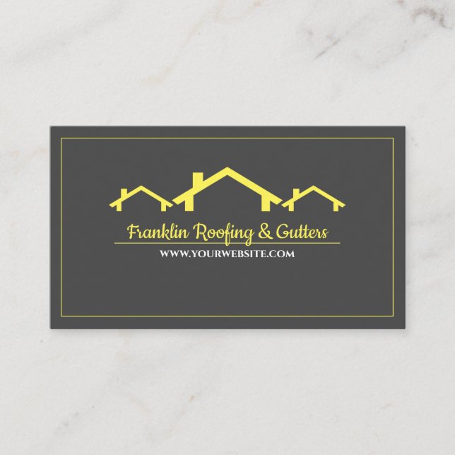 Professional Roofing & Gutters Business Card (Front)
