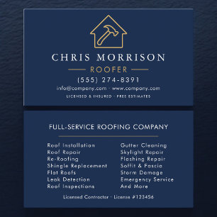 Professional Roofing Roofer Business Card