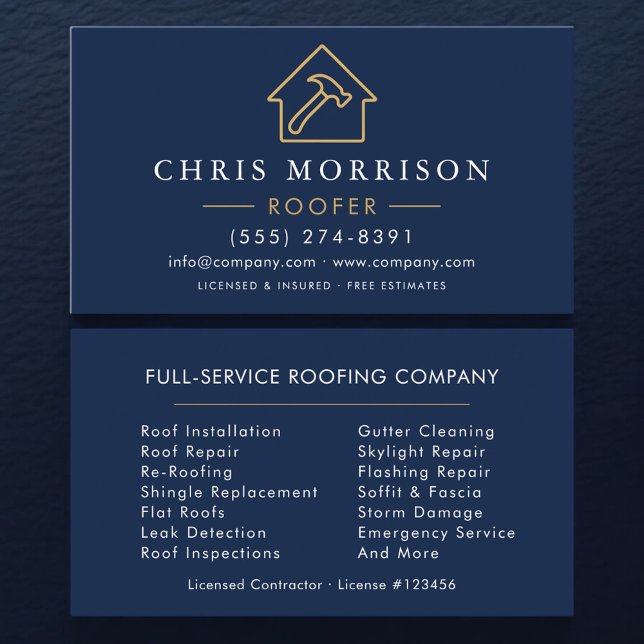 Professional Roofing Roofer Business Card (Creator Uploaded)