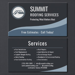 Professional Roofing Roofer Company Business Card
