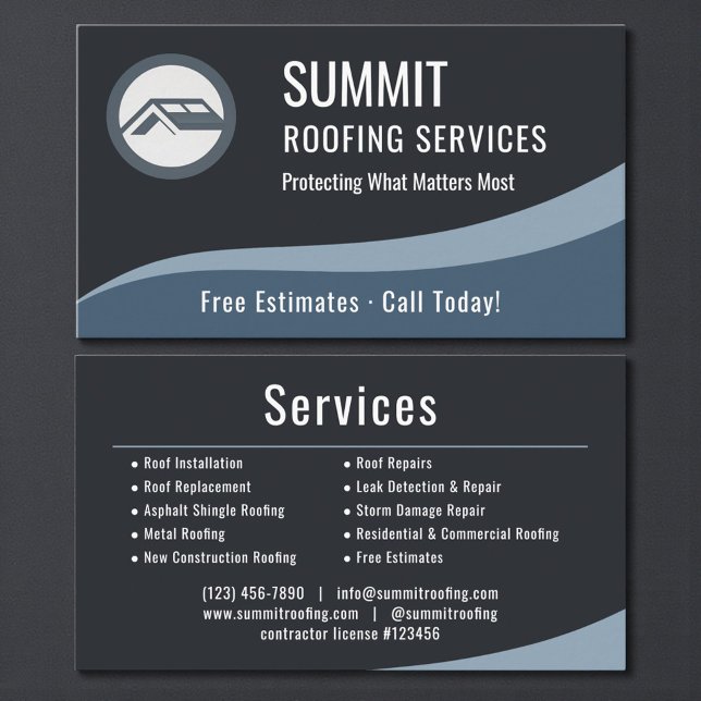 Professional Roofing Roofer Company Business Card (Creator Uploaded)