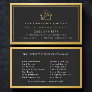Professional Roofing Roofer Construction Services Business Card