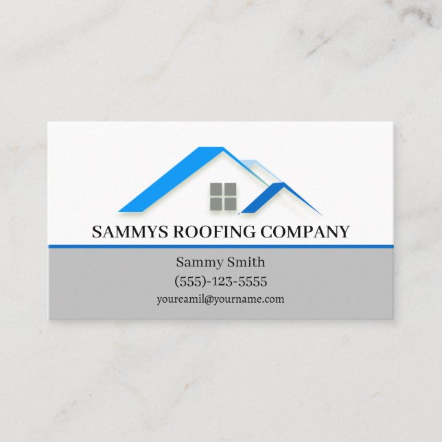 Professional Roofing Roofer Contractor Business Card (Front)