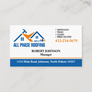 Professional Roofing Service Business Card