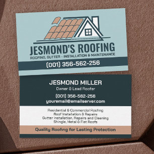Professional Roofing Services - Roofer Business Card