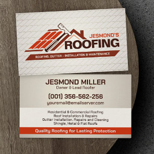 Professional Roofing Services - Roofer Business Card