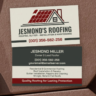 Professional Roofing Services - Roofer Business Card