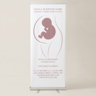 Professional Rose Gold Doula Birth Coach Busines Retractable Banner