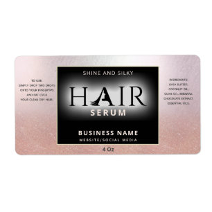 Professional rose gold ombre HAIR serum label