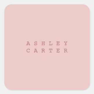 Professional rose gold plain minimalist modern square sticker
