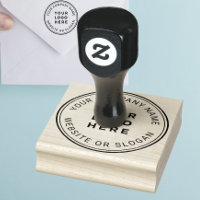 Professional Round Rubber Stamp with Black Ink Pad