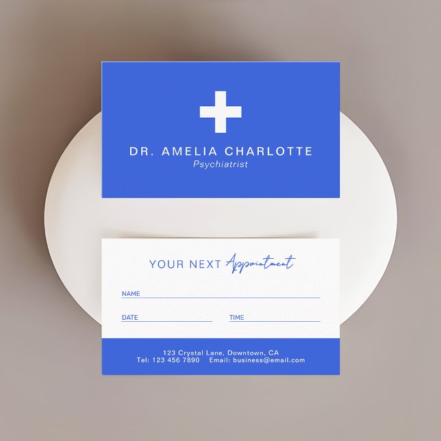 Professional Royal Blue Doctors Appointment Card (Creator Uploaded)