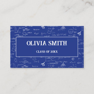 Professional Royal Blue Math Formulas Graduate Business Card