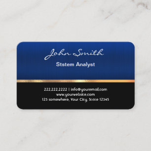 Professional Royal Blue System Analyst  Business Card