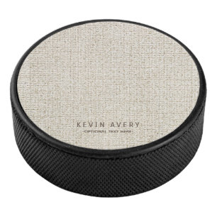 Professional rustic Beige  Linen Texture Hockey Puck