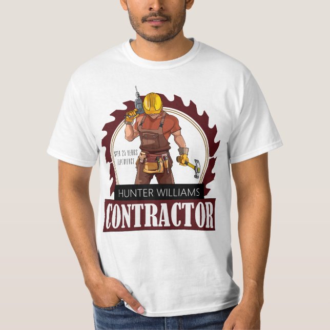 Professional Rustic Contractor Repair Handyman T-Shirt (Front)