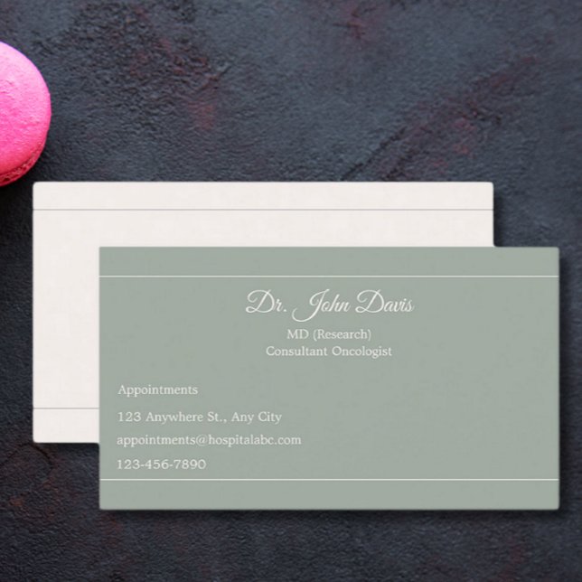 Professional Sage Green Beige Minimalist Trendy Business Card (Creator Uploaded)