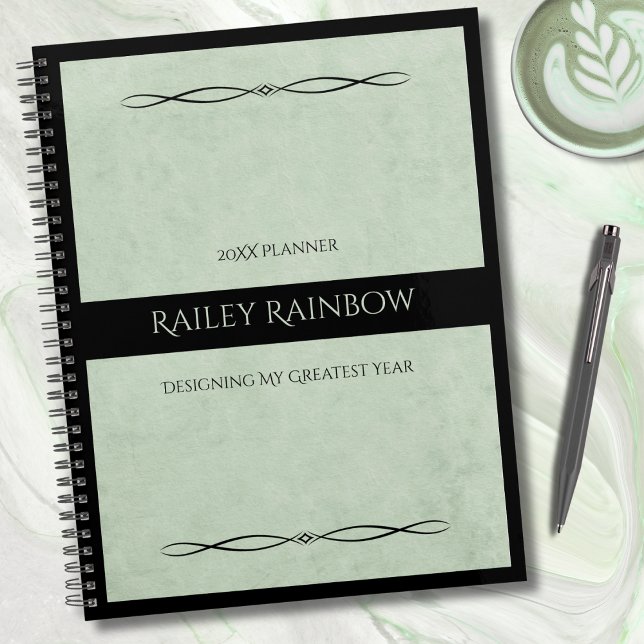 Professional Sage Green Monogram Administrative Planner (Show appreciation with this elegant and professional planner, the ideal gift for admins)