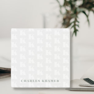 Professional Sage Green Monogram Initial Letter Post-it Notes